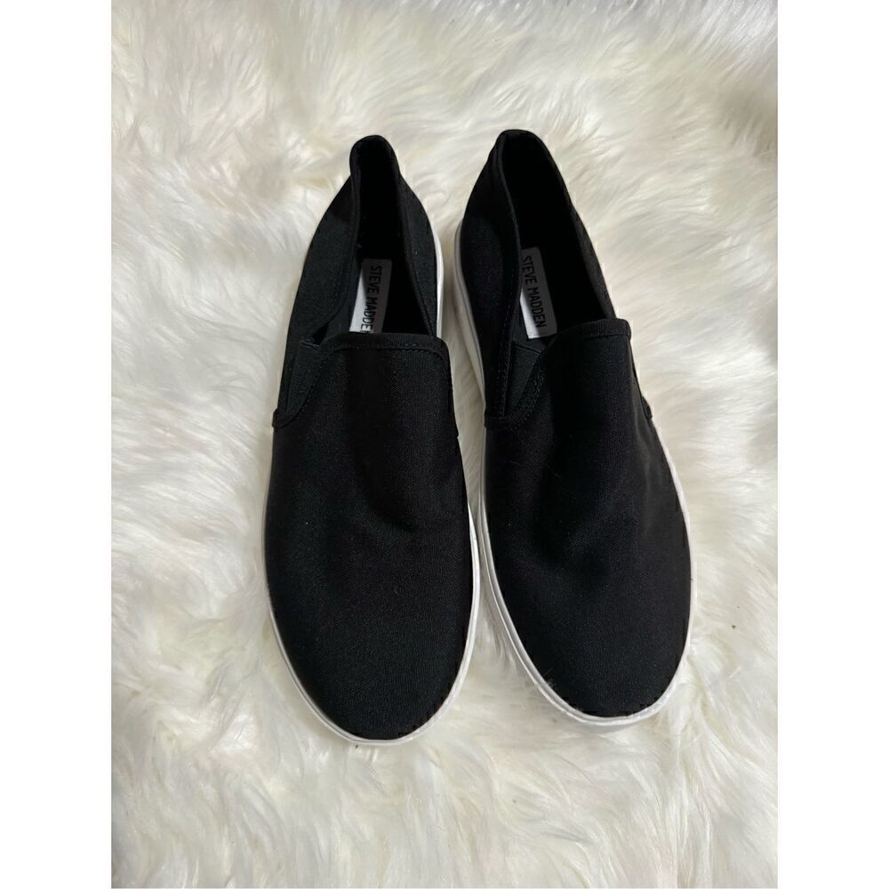 Steve Madden Roque black slip on platform sneakers 11